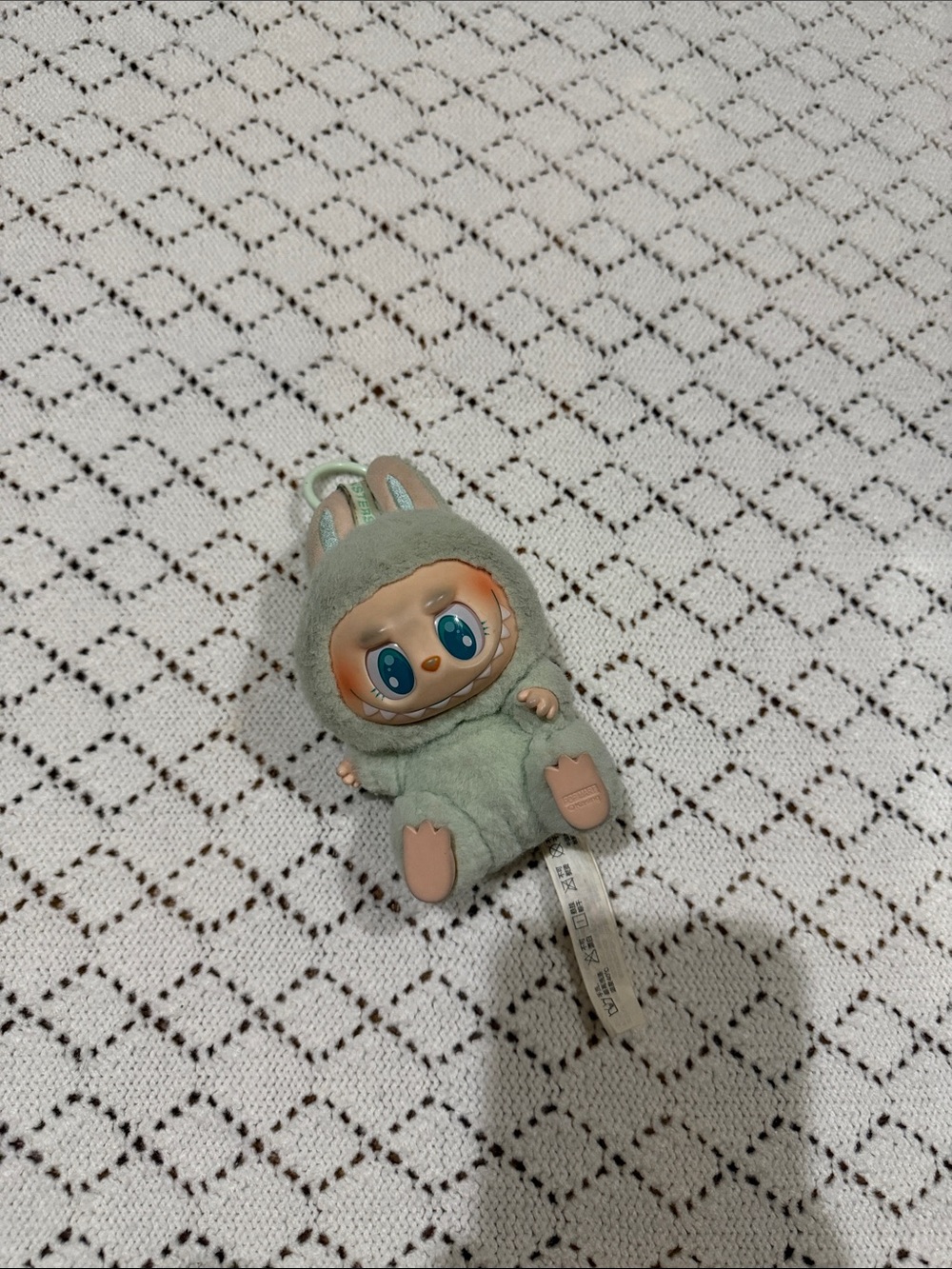 Plush Bunny Character Keychain in Mint Green for Kids